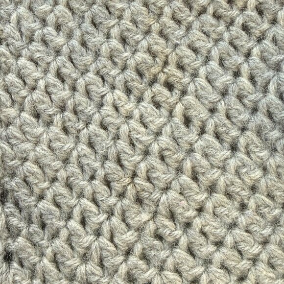 Handmade Crochet Poncho Womens One Size Gray Multicolor Striped Fringe Detail - Picture 4 of 9